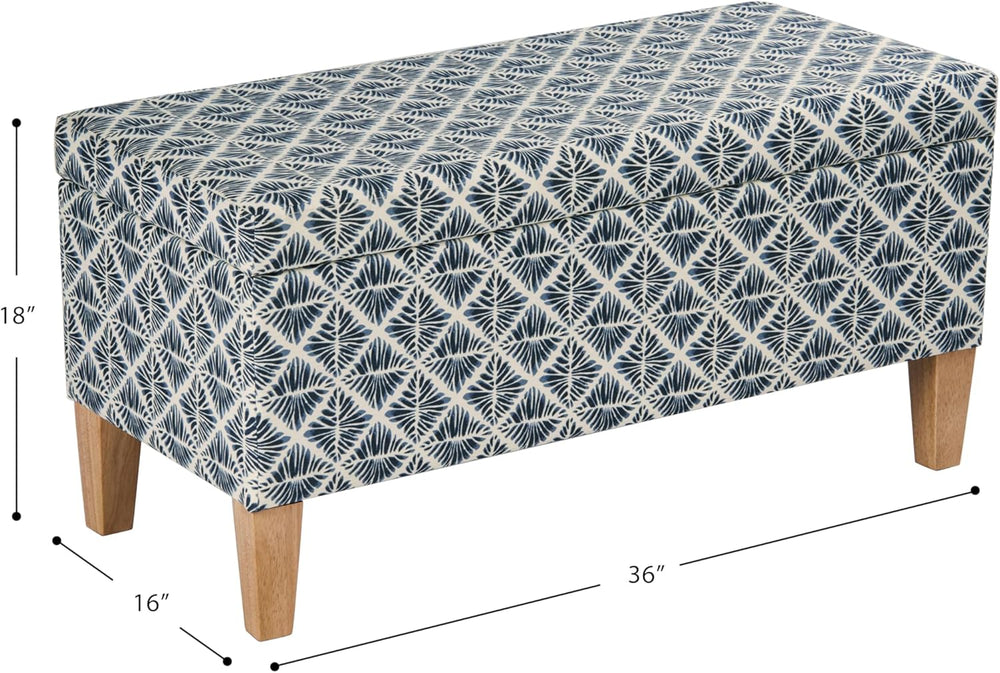 HomePop 36" Decorative Storage Bench - Blue Geometric Pattern