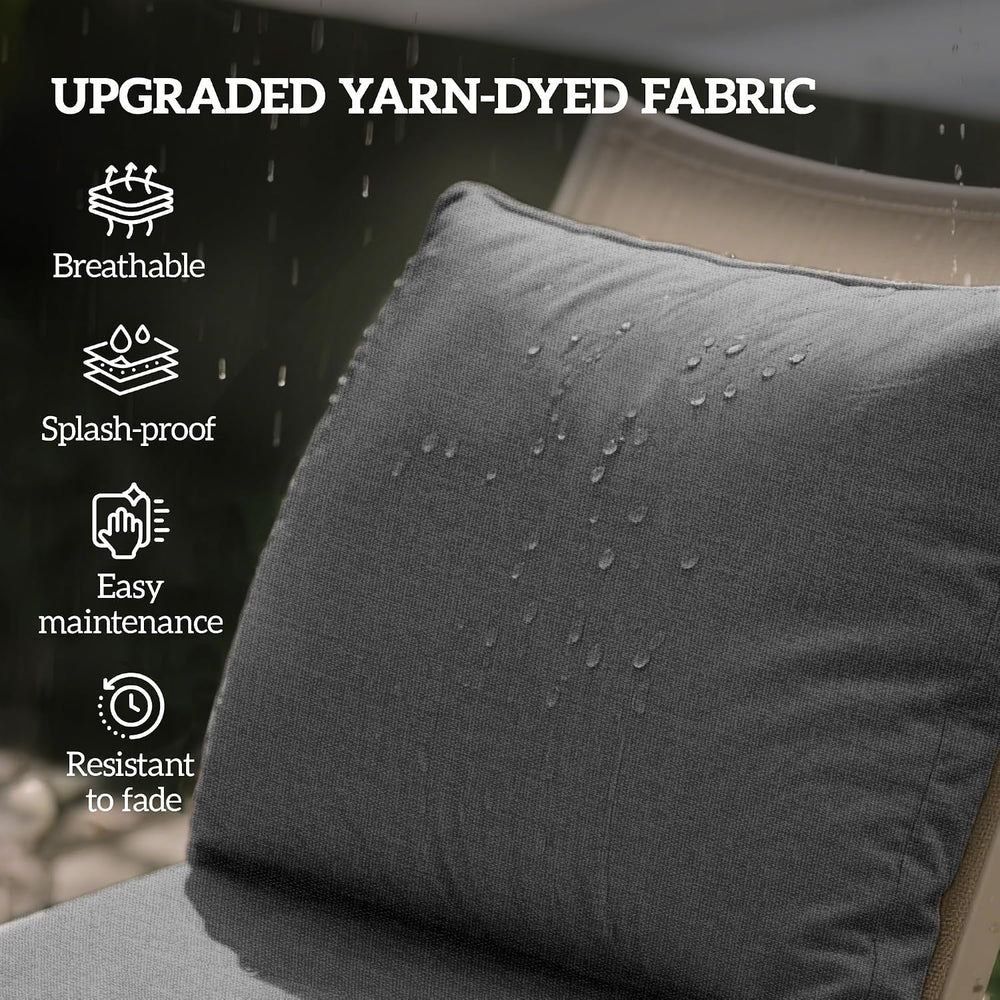 Outsunny Outdoor Chair Cushions Set of 2 Fade Resistant 24x24 in Gray