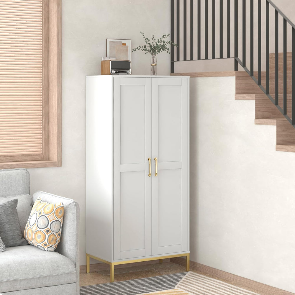 Kitchen Pantry Cabinet,Kitchen Pantry with 2 Adjustable Shelves,4 Shelf Cabin...