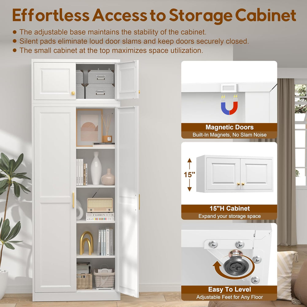 UNICOLY 86.61" H Kitchen Pantry Cabinet, Tall Storage Cabinet with Doors...