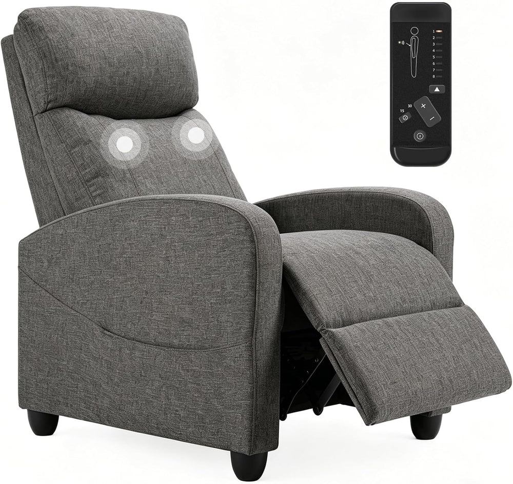 Massage Recliner Chair, Recliner Sofa Fabric for Adults, Recliners Home Theat...