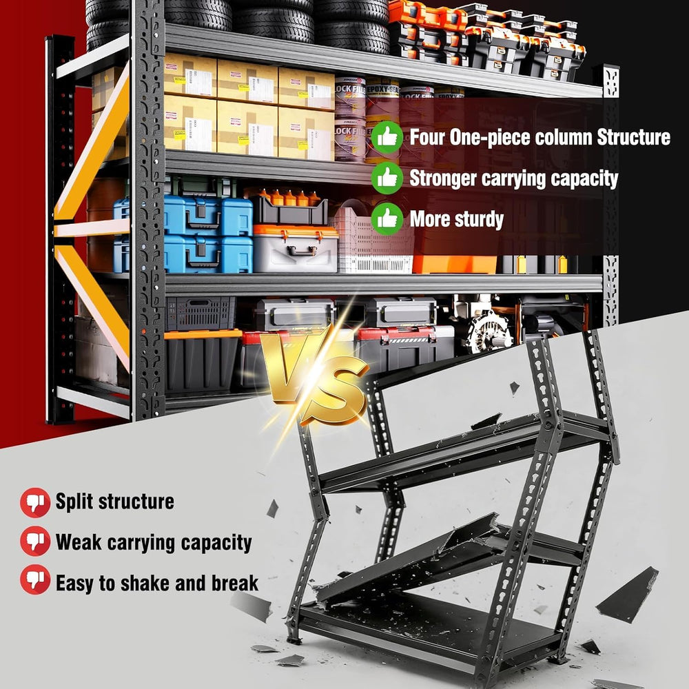 2 Pack 79" W Heavy Duty Storage Shelves, 4T Adjustable Garage Shelving U...