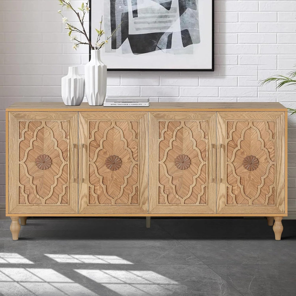 Sideboard Buffet 63" Credenzas for Living Room, Entryway Table with Stor...