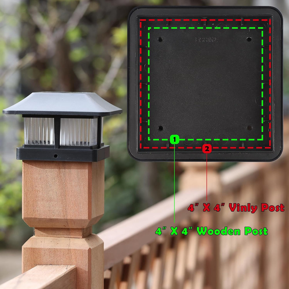 Dynaming Solar Flame Post Cap Lights Outdoor, Solar Powered Fence Post Light,...