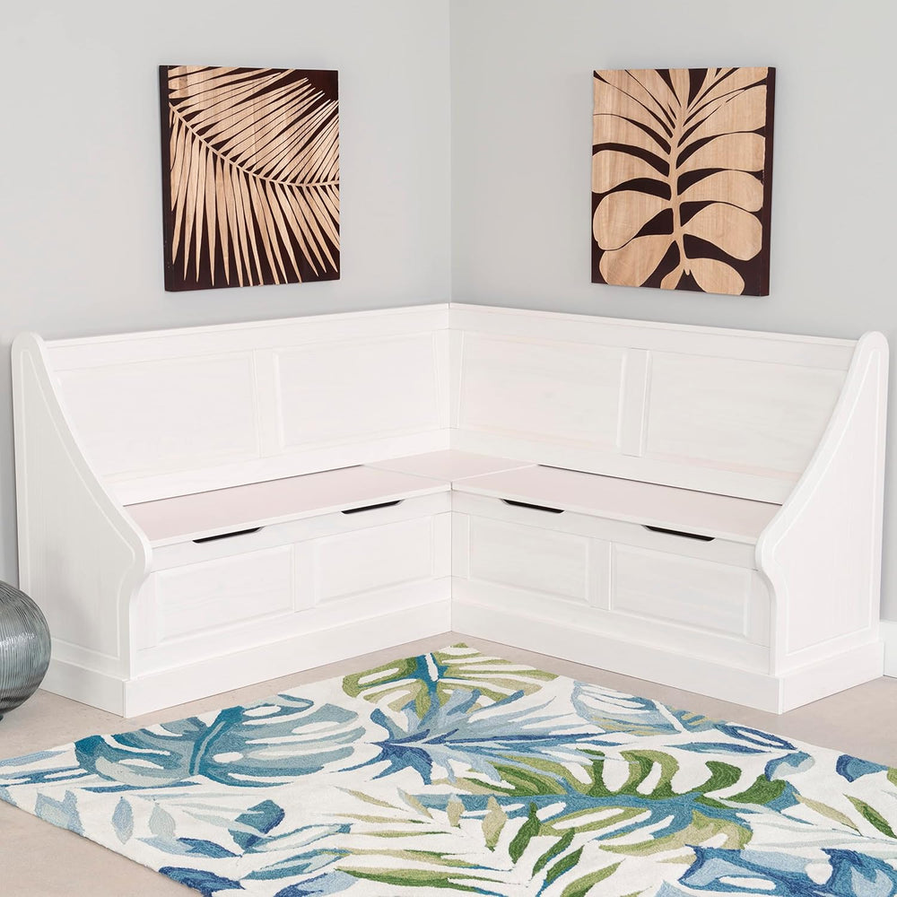 Linon Harris White Corner Breakfast Nook - Nook Only, Table is NOT included! ...