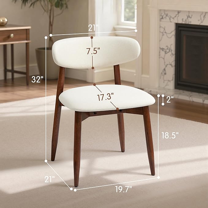 CHUN YI Dining Chairs Set of 4, Upholstered Wooden Dining Room Chairs, Mid Ce...