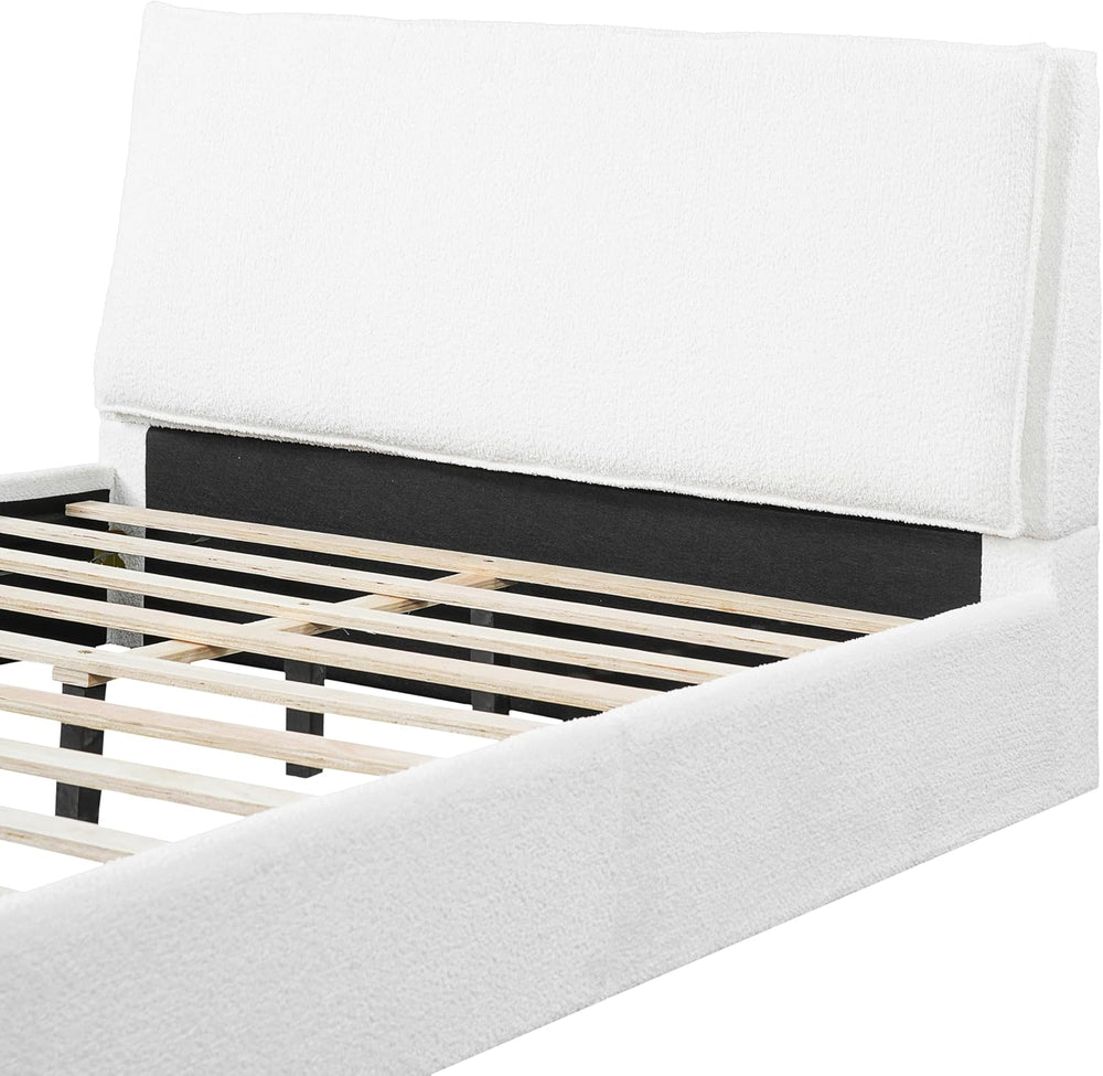 Christopher Knight Home Jamaiya Boucle Upholstered Queen Size Bed Frame with ...