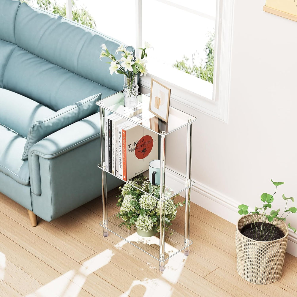 Clear Acrylic Narrow Side Table for Small Spaces, 15.75" L x 7.87" ...