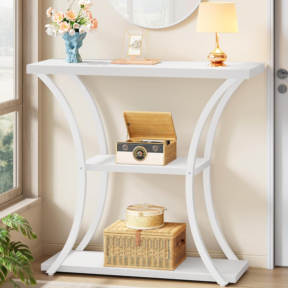 Hoctieon 3 Tier Console Table with Open Wood Shelves, Decorative Entryway Tab...