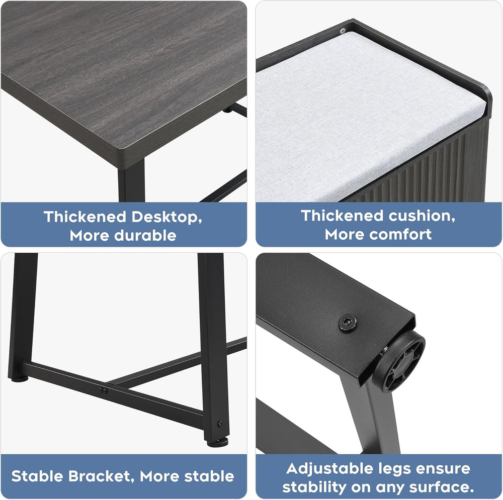 Brafab Corner Dining Table Set, 43 Inch Breakfast Nook Table Set with Bench w...