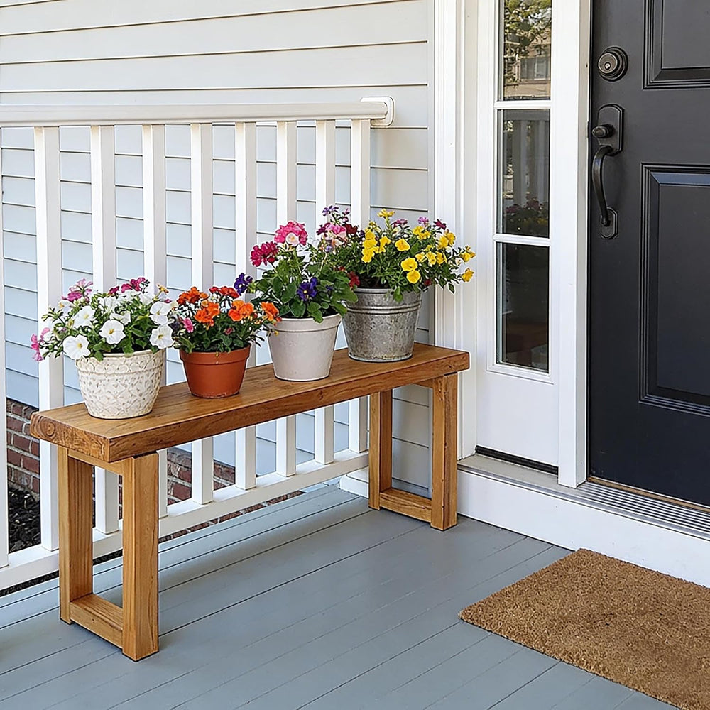 Narrow Farmhouse Bench Skinny Wooden Entryway Long Bench 32" 39" 47...