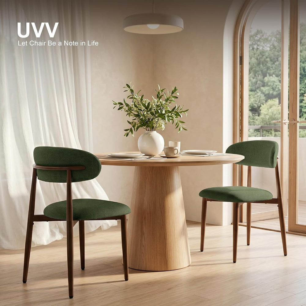 UVV Dining Chairs Set of 8, Metal Kitchen Chairs with Modern Fabric Upholster...