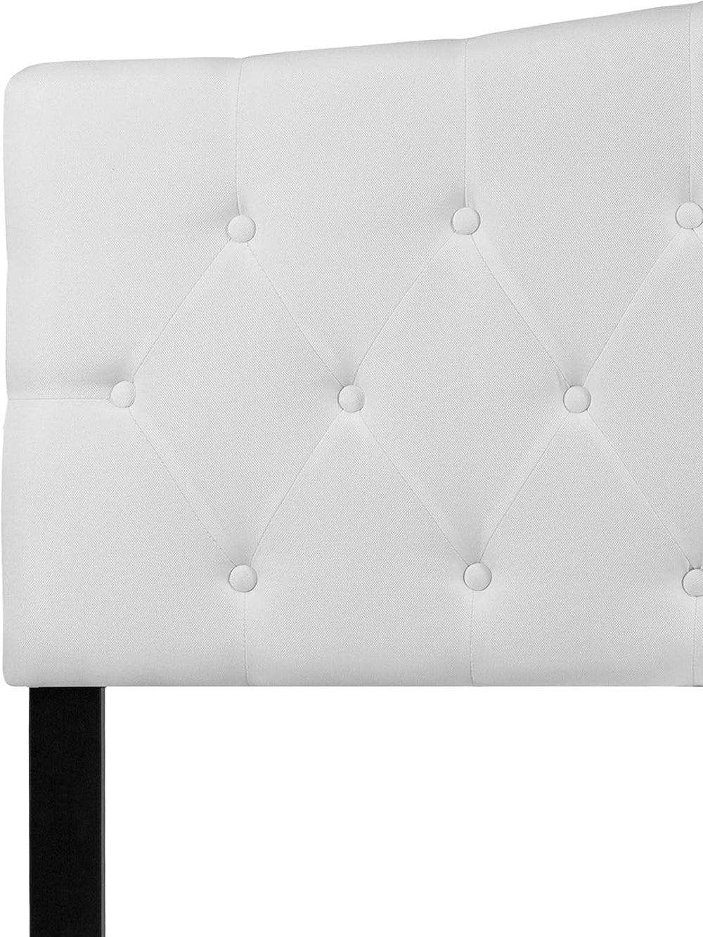 Flash Furniture Queen Tufted Fabric Headboard, White