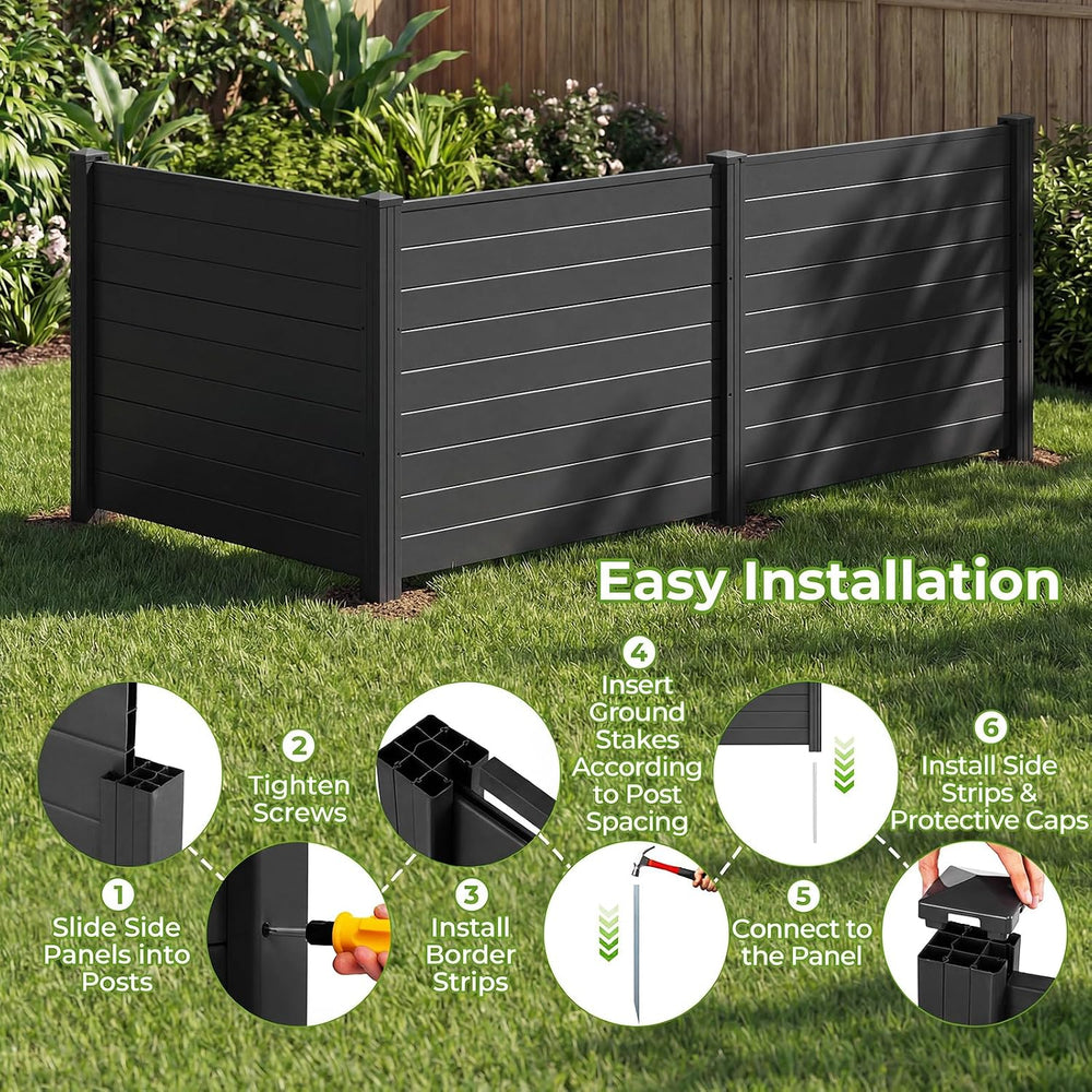 GIANTEX No-Dig Air Conditioner Fence, 3 Panels, 48''W x 36''H...