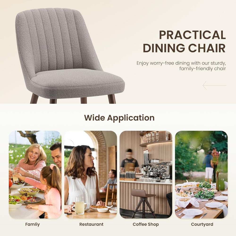 MALOL Upholstered Dining Chairs Set of 2, Modern Fabric Kitchen Chairs with B...