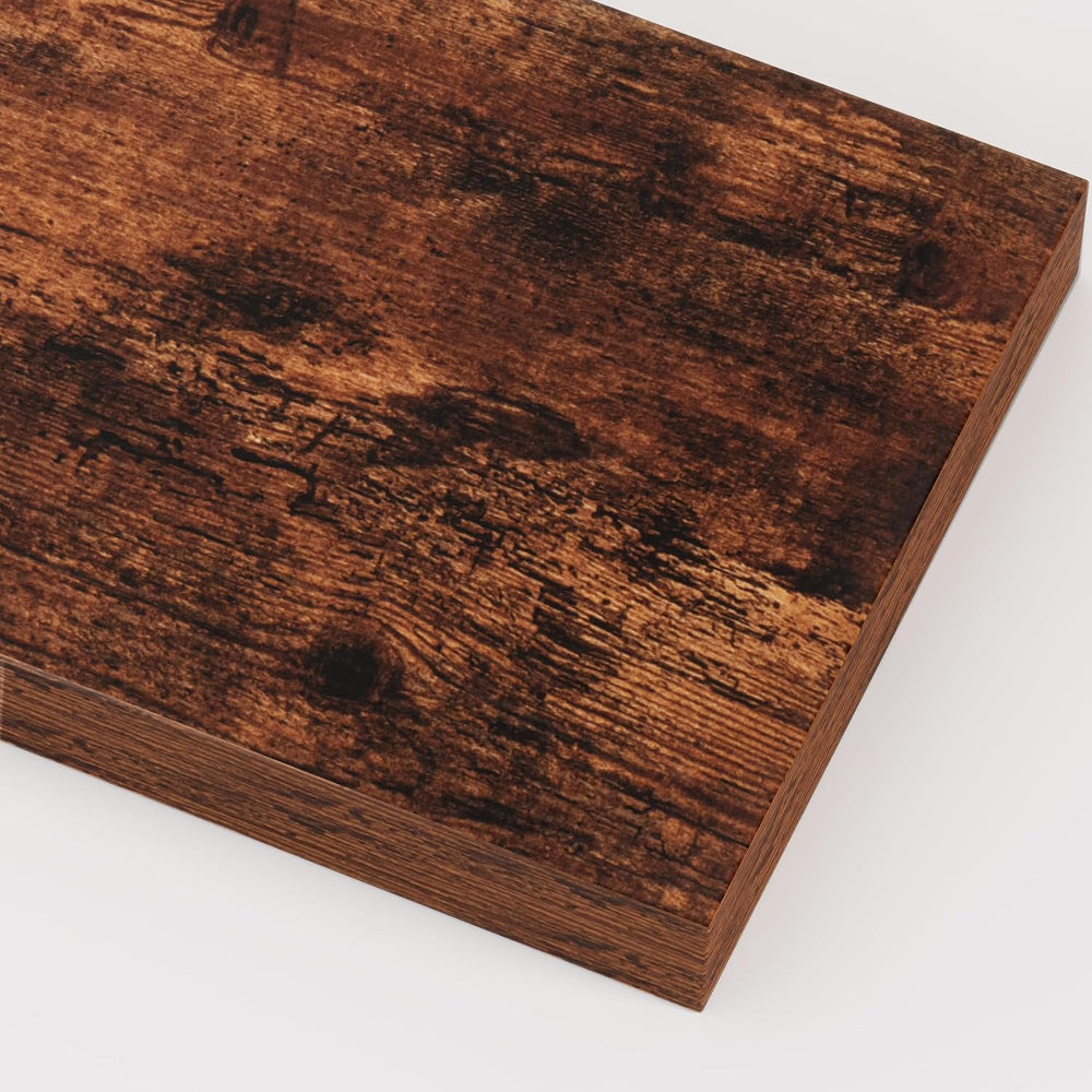 Heimlove 12 x 12 Deep Floating Shelves Wall Mounted Set of 2 Rustic Brown
