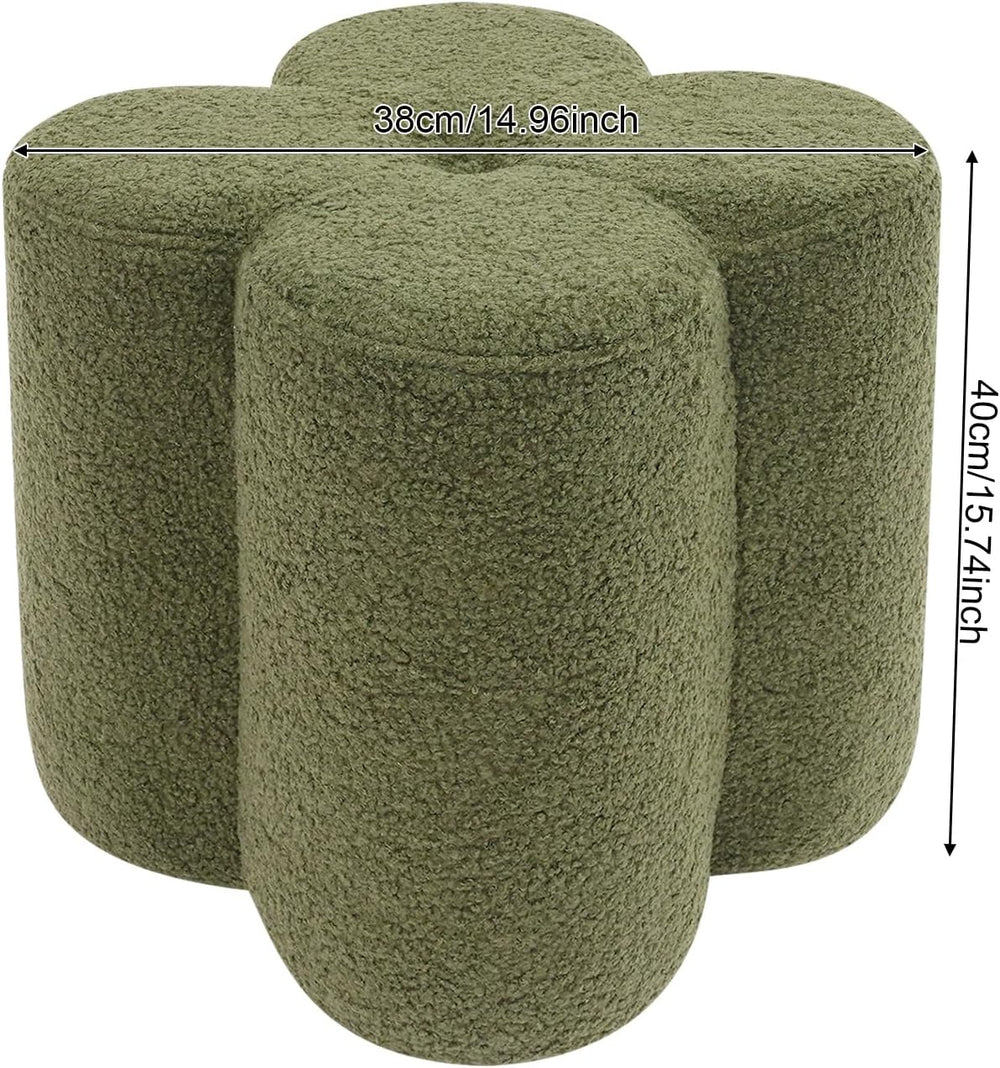 Pouf Ottoman, Flower Footrest Vanity Stool, 14.96"x15.74" Footstool...