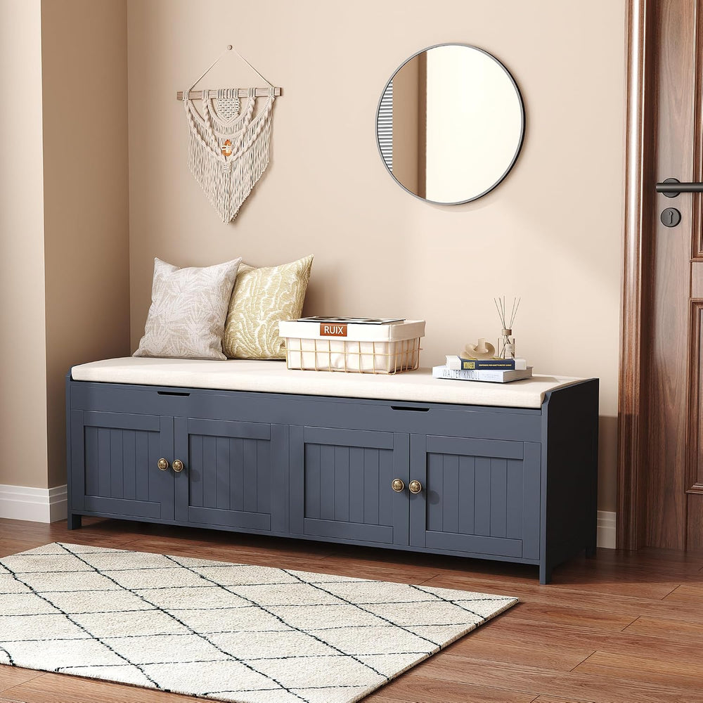 HOMEFORT 54.4" Shoe Bench with Lift Top Storage, Entryway Bench with Cus...