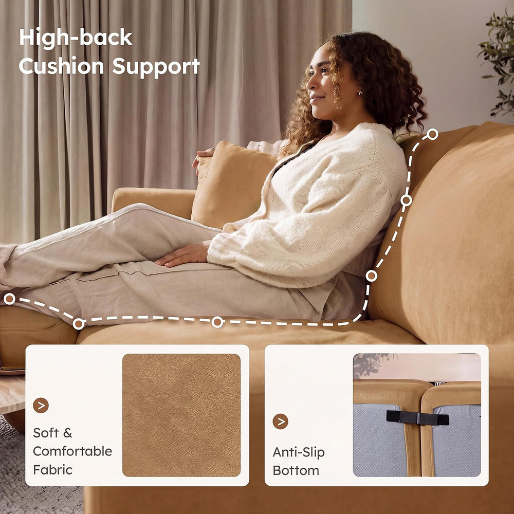 119" Modular Sectional Cloud Sofa, No Assembly Boneless Couch with Ottoman