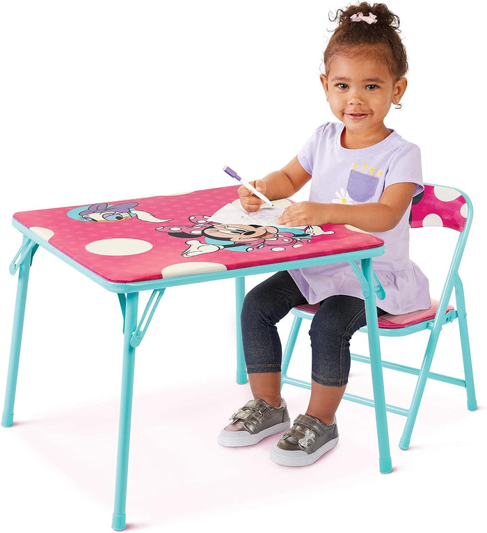 Jakks Pacific Minnie Jr Activity Table Set with One Chairs ,Teal and Red