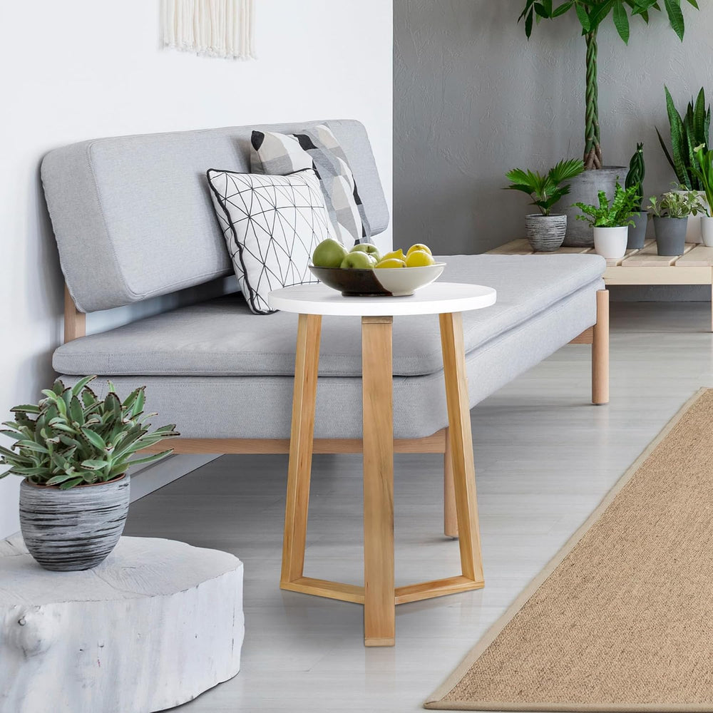Tripod 16" W Round Side Modern Table with Solid American Hardwood Legs, ...