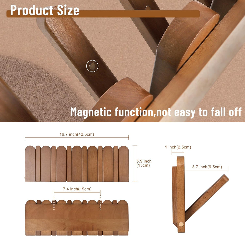 Wall Coat Rack for Entryway: Wooden Modern Heavy Duty 6 Hooks