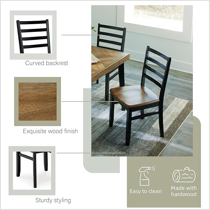 Signature Design by Ashley Blondon Rectangular Dining Room Table Set with 6 C...