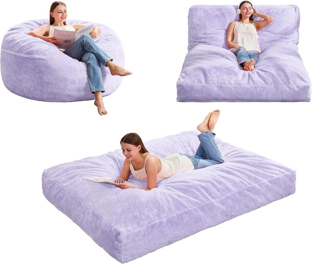 Hobestluk Bean Bag Chair Convertible 3 in 1 Beanbag Washable Giant Adult | La...