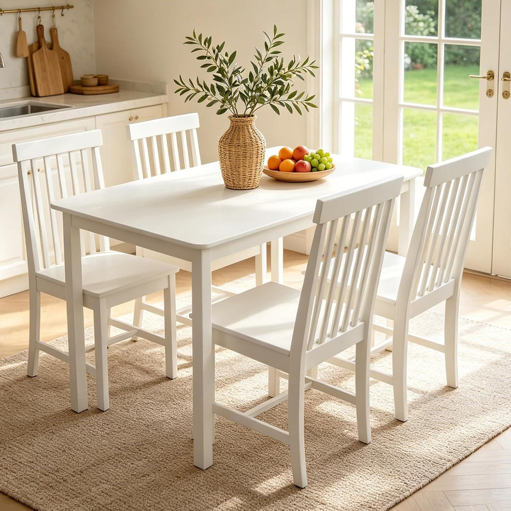 DUHOME 5-Piece Solid Wood Dining Table Set for 4, Farmhouse Kitchen Table Cha...
