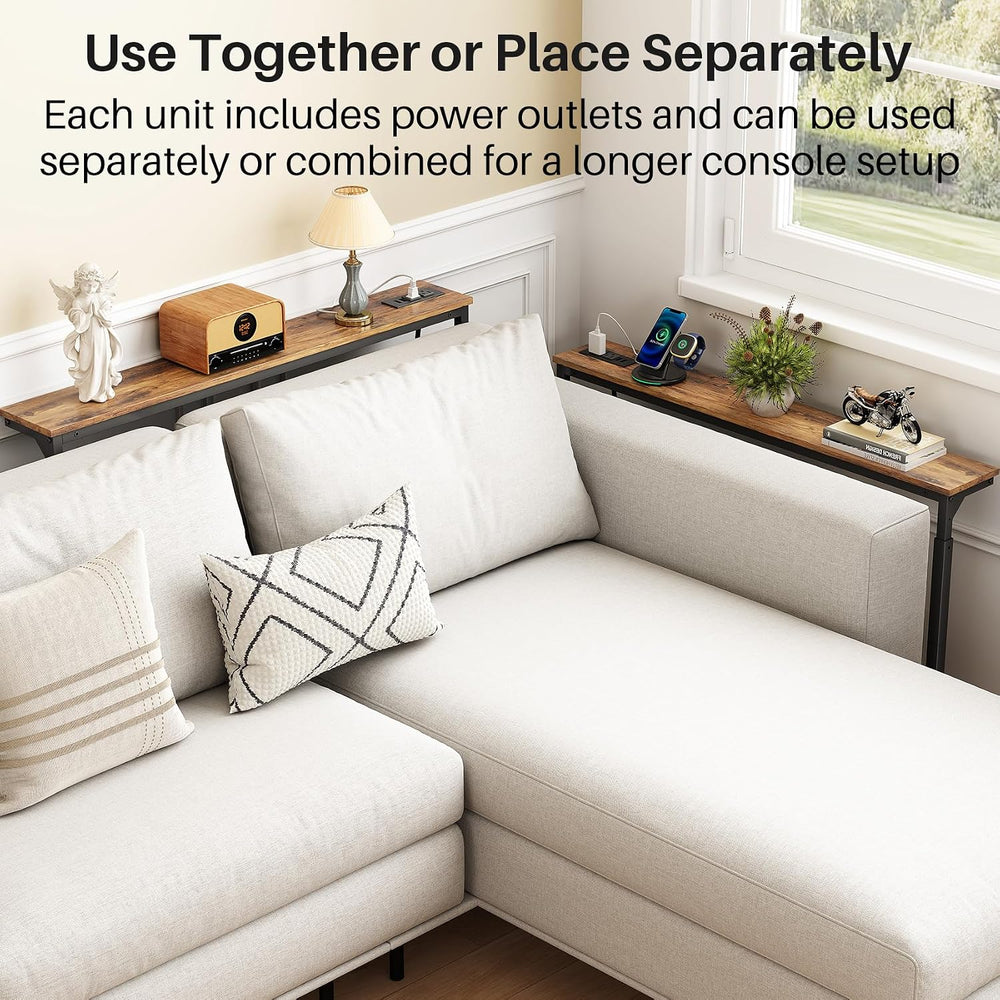 Kitstorack 94.5" Behind Couch Table, Height Adjustable Narrow Console | ...