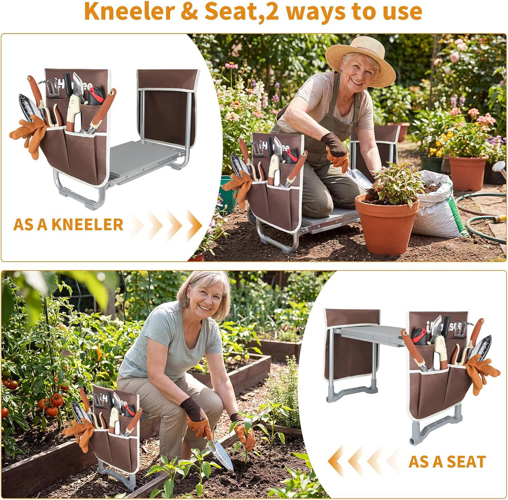 Garden Kneeler and Seat, Gardening Bench with Handles to Stand Up Easily