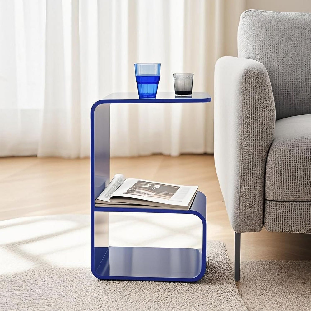 Acrylic End Table for Nightstand, 3 Tier Side Tables for Small Spaces, Bedsid...
