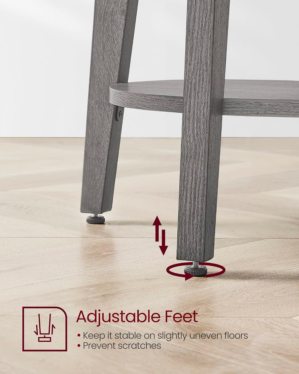 VASAGLE Round Side Table with Lower Shelf, End Table for Small Spaces
