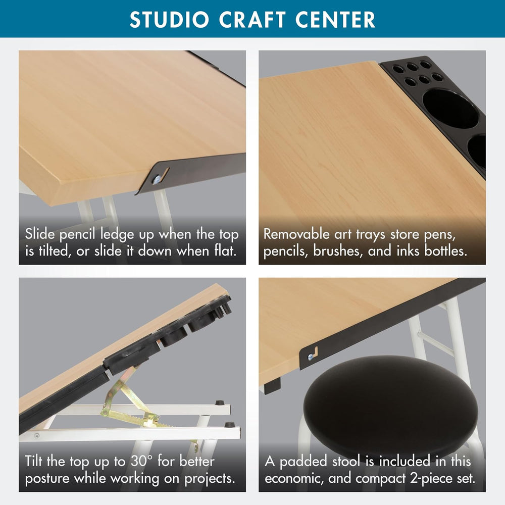 Studio Designs 13240 Craft Center, White/Maple,34" W x 23.5" D x 37...