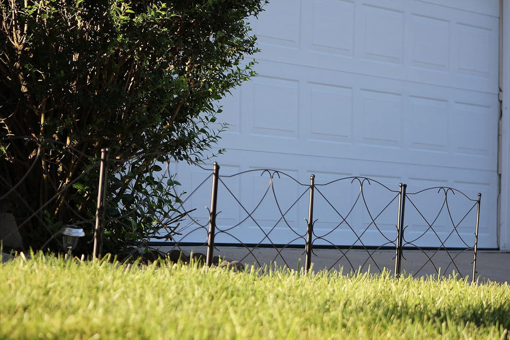AshmanOnline Galvanized Garden Fence 24in x 10ft, Black (Set of 5) - Outdoor ...
