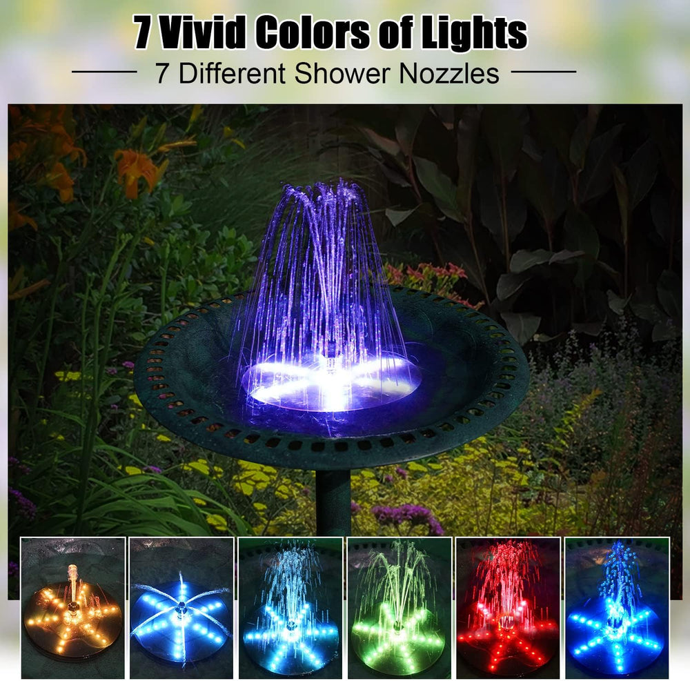 Solar Bird Bath Fountains Upgraded, 4W Solar Powered Water Fountain Pump with...