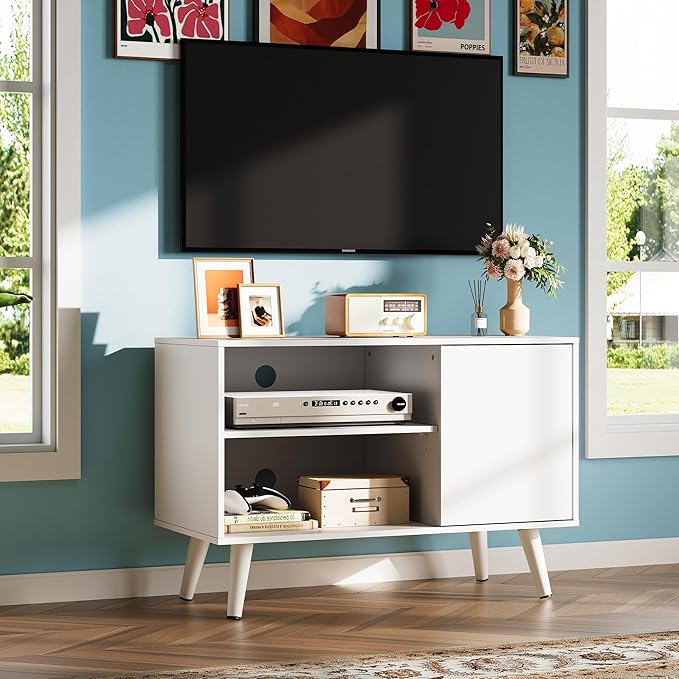 WLIVE TV Stand for 40 Inch TVs, Small Entertainment Center with Storage Cabin...