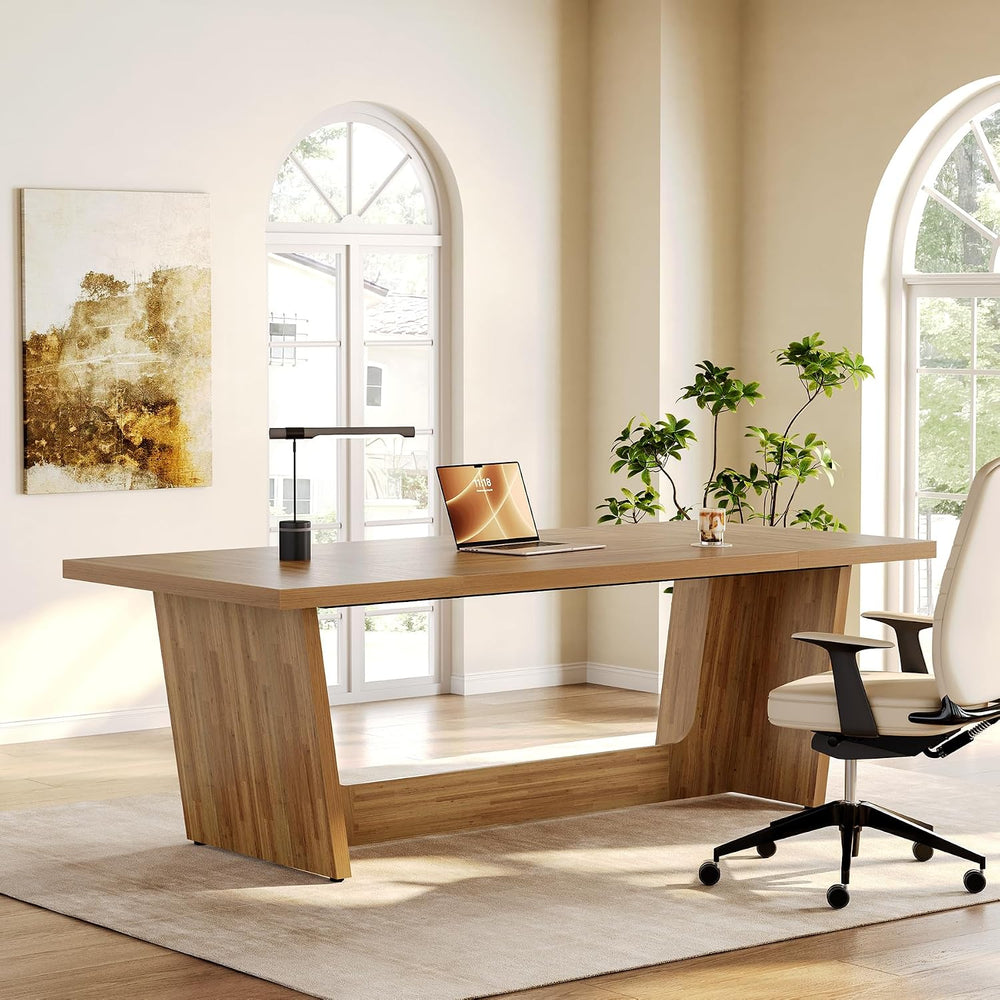 1Easylife 70.87 Inches Long Executive Desk, Wooden Computer Desk, Industrial ...