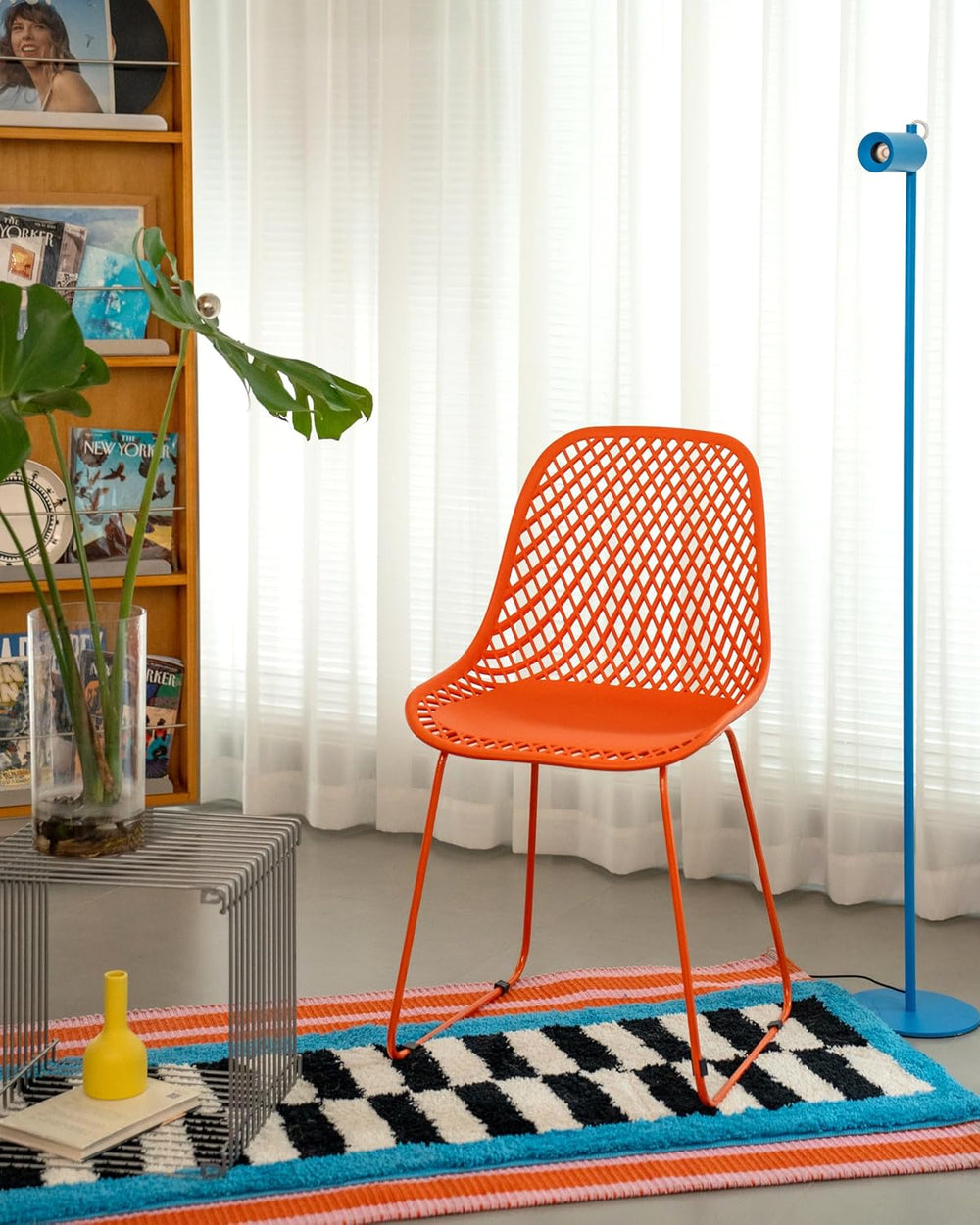 Modern Dining Chairs Set of 2, Stable Plastic Kitchen Chairs with Metal Sled ...
