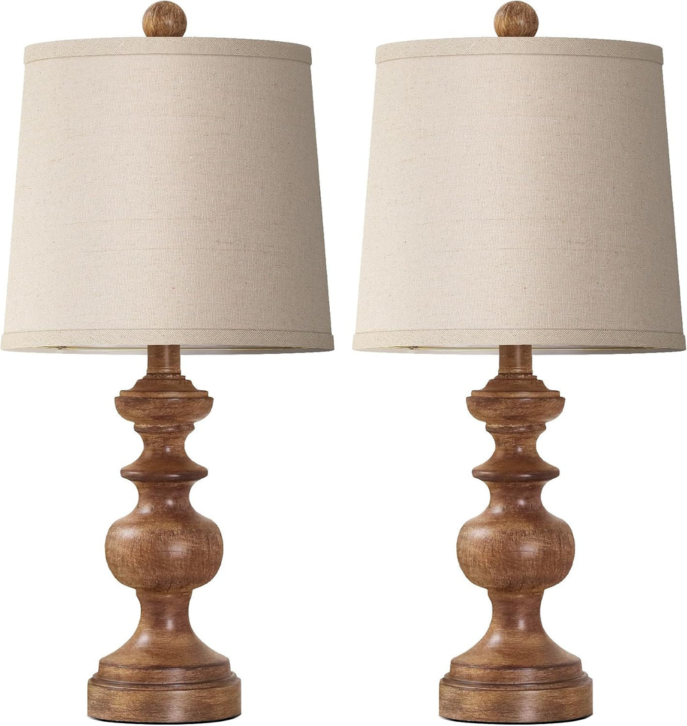 PARTPHONER Farmhouse Table Lamp Set of 2, Rustic Table Lamps for Living Room ...