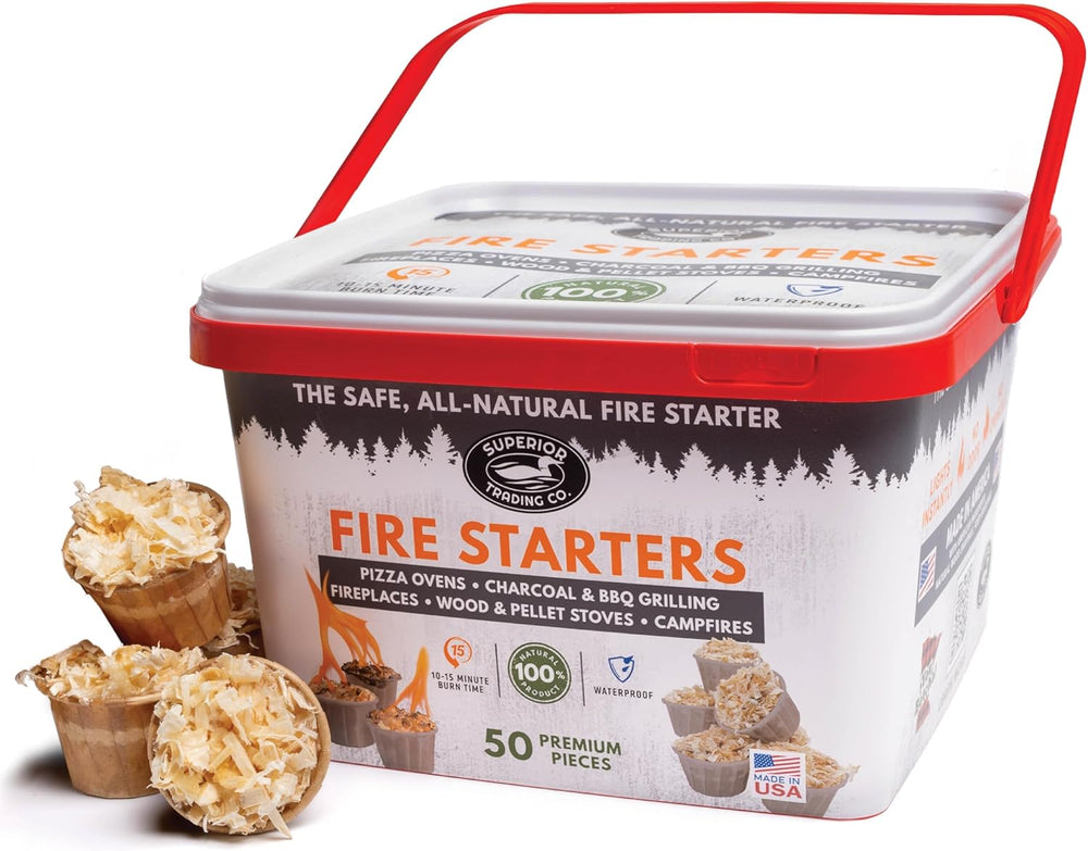 Superior Trading Fire Starter Pods in Plastic Bucket - Fire Starters for Camp...