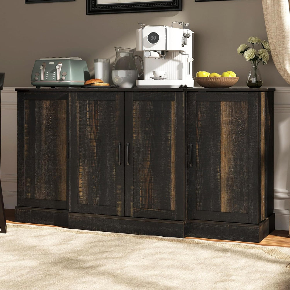 Buffet Cabinet with Storage,59" Large Farmhouse Sideboard Buffet Cabinet...