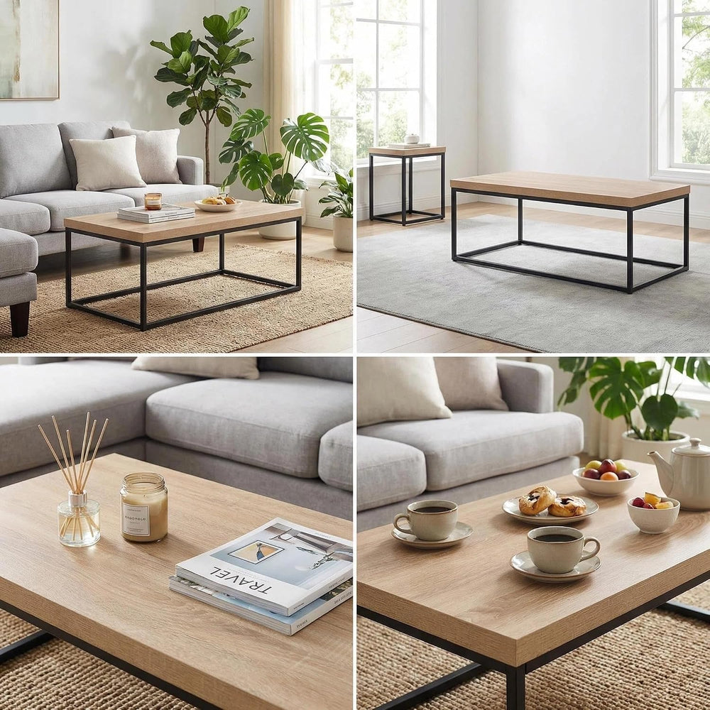 CENSI Natural Oak Coffee Table/Center Table, 47-Inch