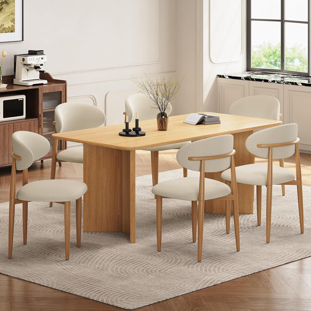 Dining Chairs Set of 4, Modern Fabric Upholstered Dining Room Chair MetalKitc...