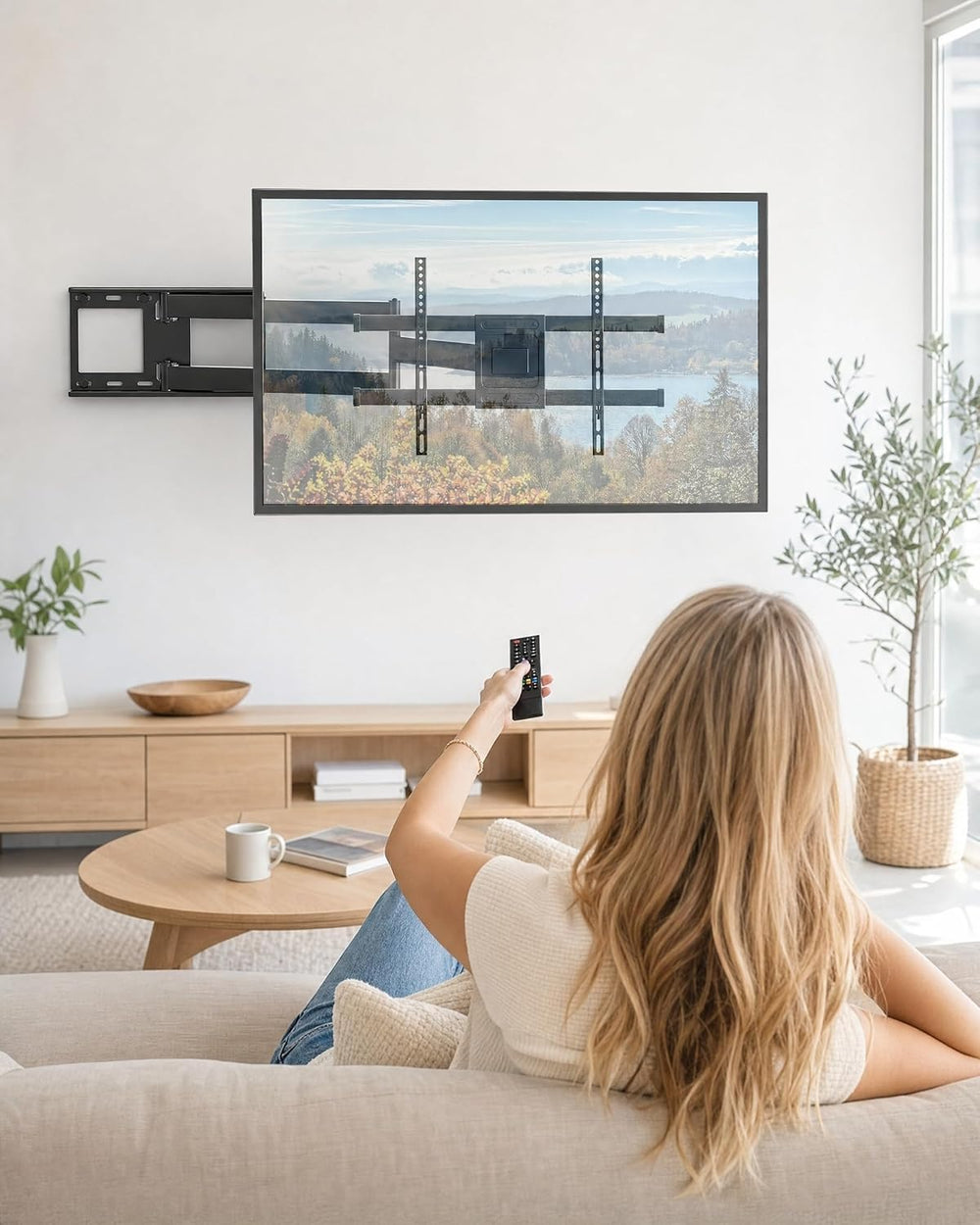 BONTEC Corner TV Wall Mount with Extra Long 40.9” Extension Arm,Tilt Swivel |...