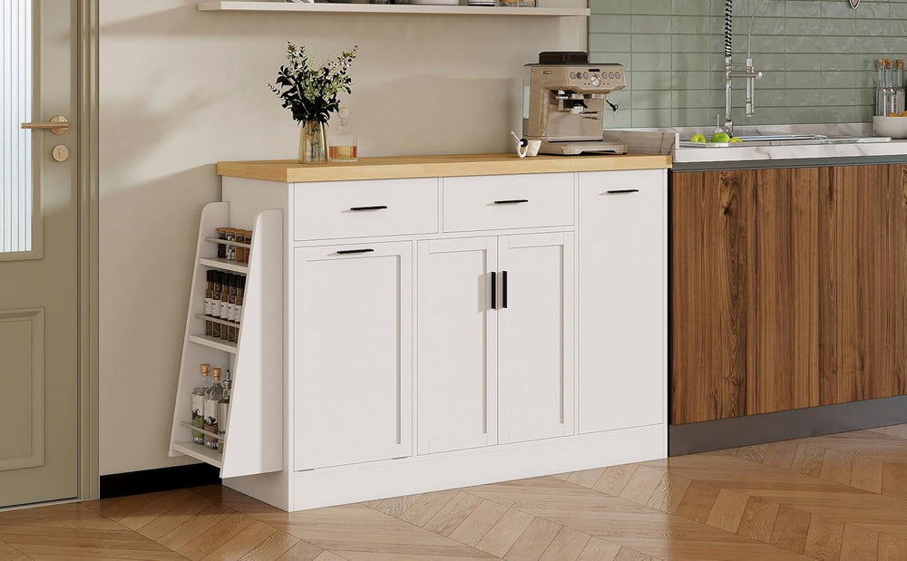 Multi-Functional Kitchen Sideboard & Storage Cabinet with Sliding Doors, ...