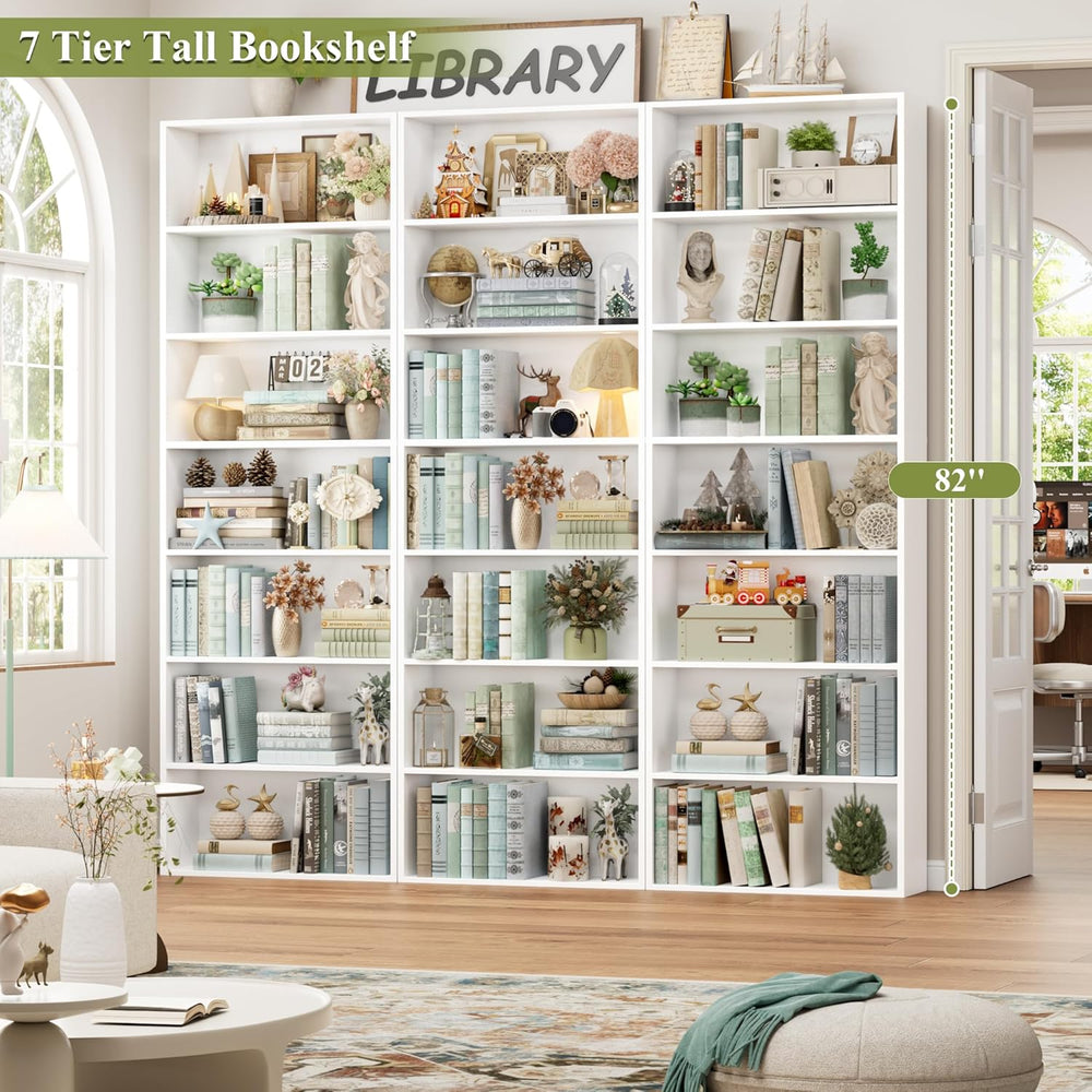 FACBOTALL 82" Tall Bookshelf, 7-Tier Open Shelves Bookcase, Freestanding...