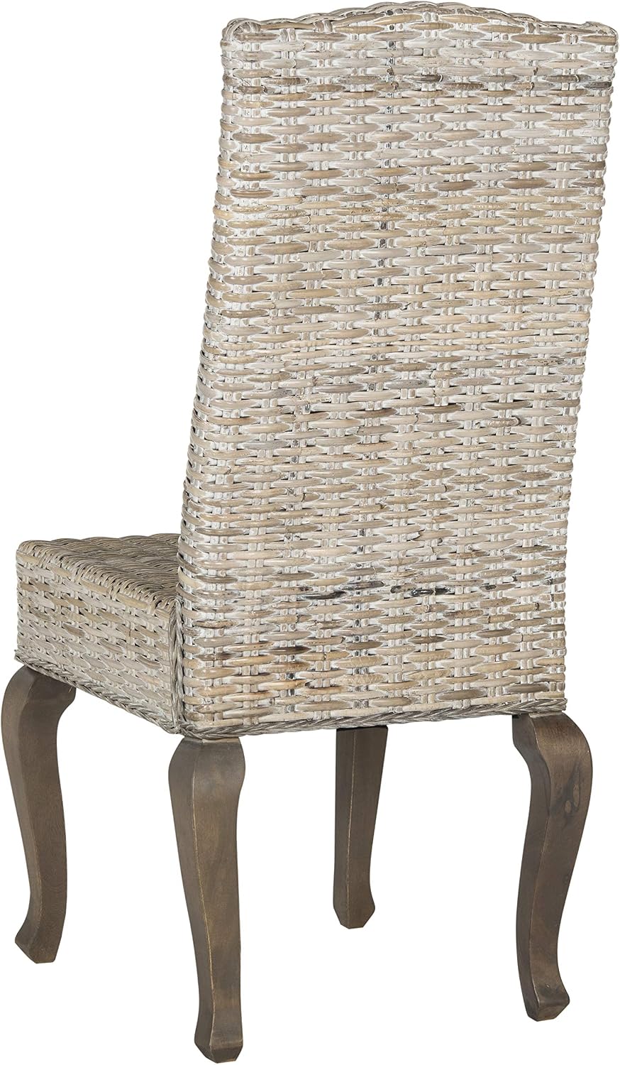 SAFAVIEH Milos Wood Dining Chair Set of 2, 18" Seat White Washed SEA8018B