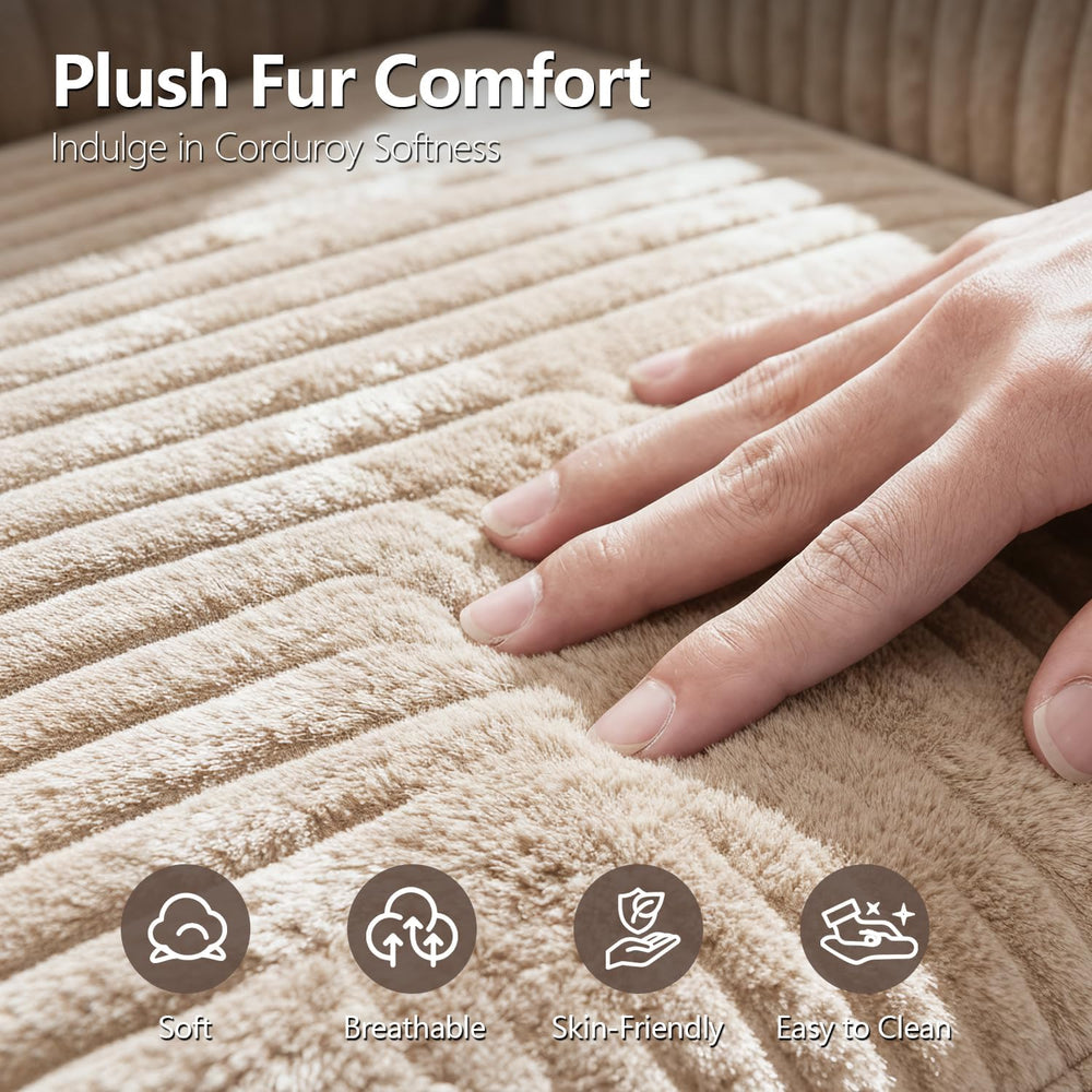 67" Oversized Chaise Lounge Chair Indoor, Soft Cloud Couch, Camel