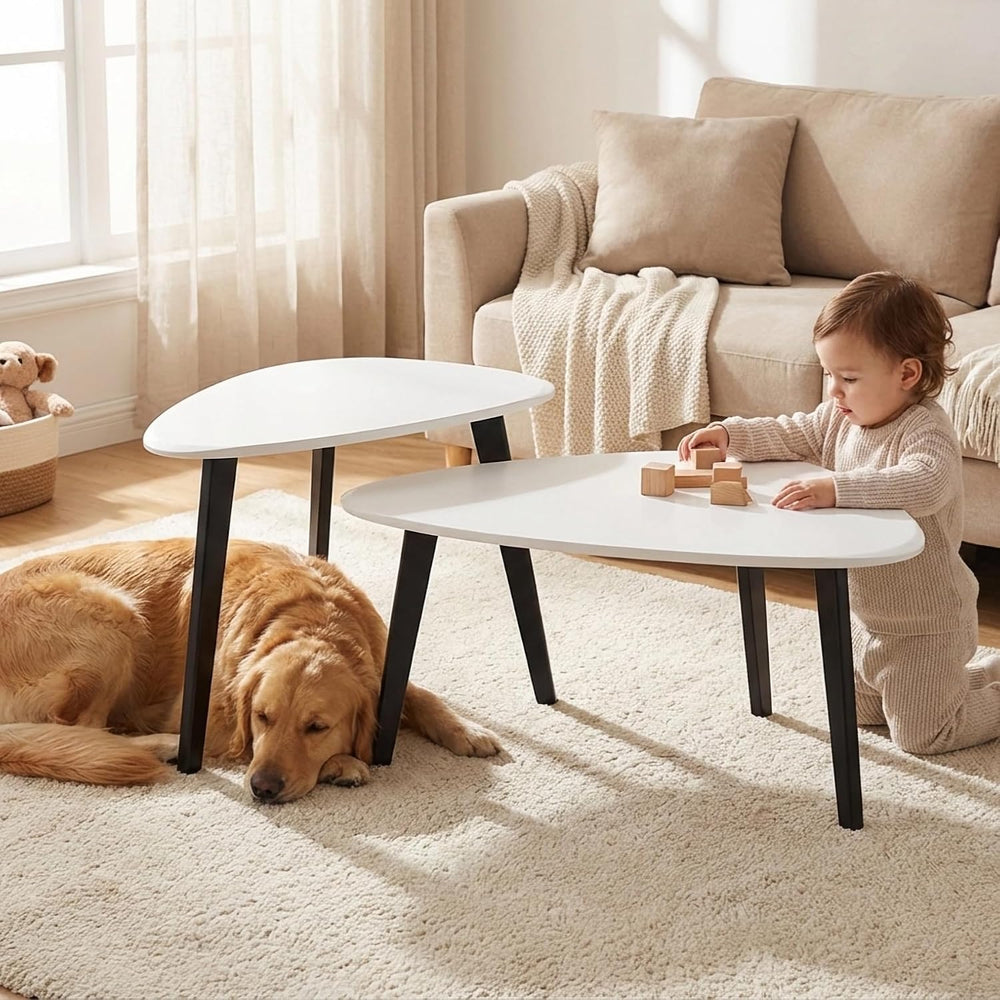 Nesting Coffee Table Set of 2-Mid Century Moder Coffee Table | Guitar Pick St...